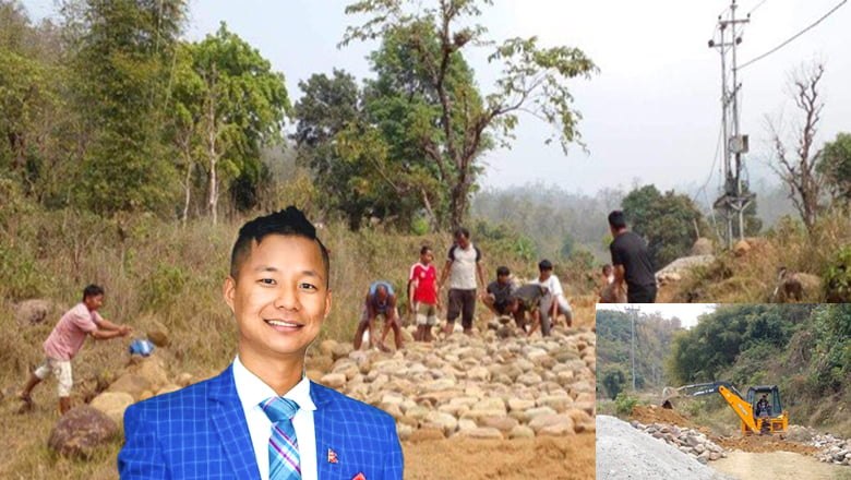 निलको नेतृत्वमा स्थानियको श्रमदानमा अफ्ठेरो बाटोमा ग्राबेल गरे हरिहरपुरगढी -३ सोकोनमा