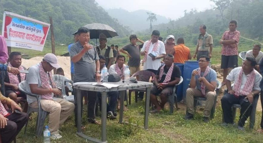 हरिहरपुरगढीको मिलनचोक झोलुङ्गे पुलको शिलान्यास , स्थानीय हर्षित