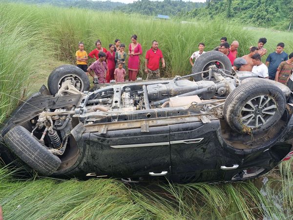 मकवानपुर बागमतीको पाँचपाण्डवमा स्कोरपियो दुर्घटना ५ जना घाइते