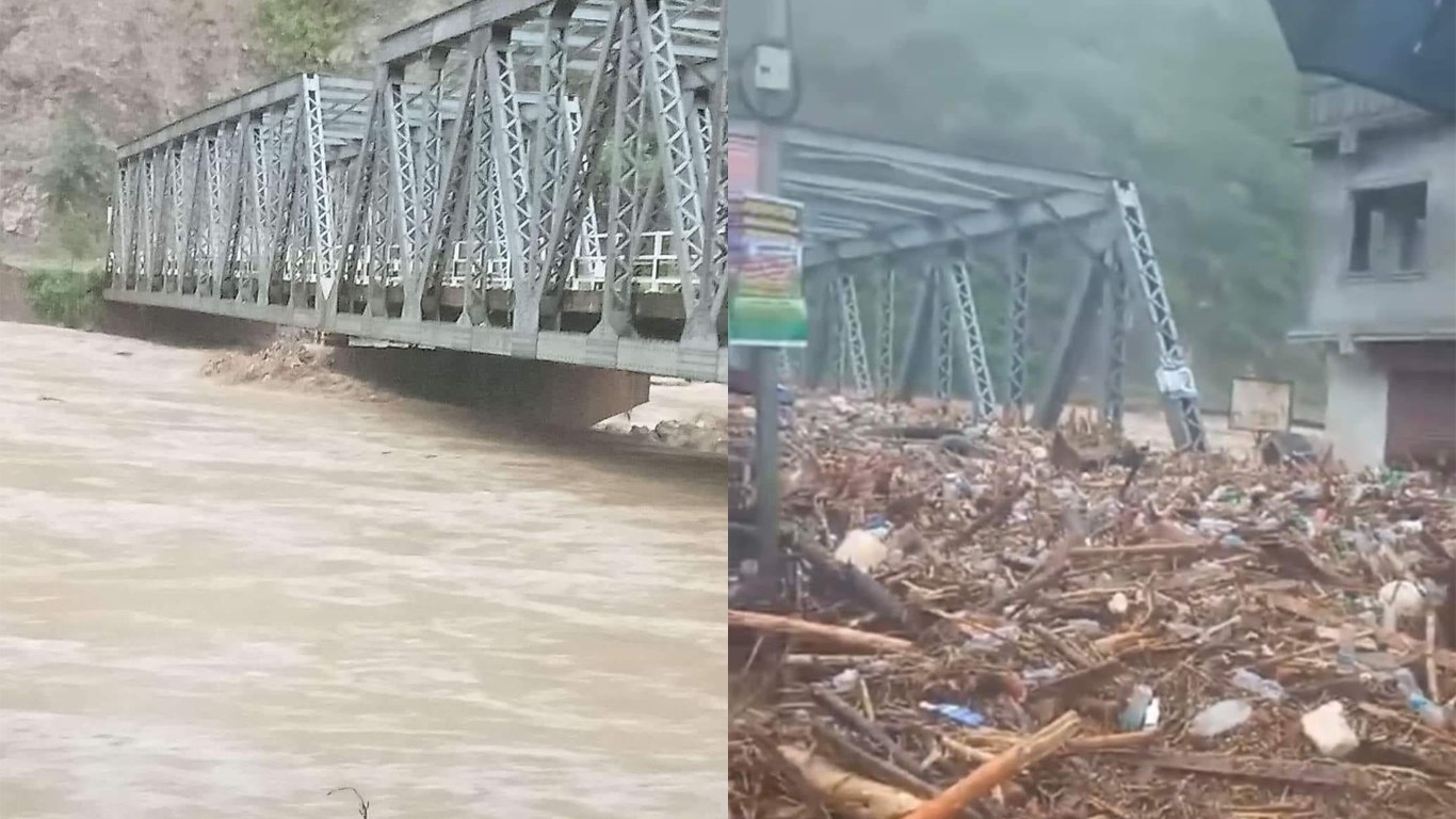 सुनकोशीले सिन्धुली-रामेछाप जोड्ने खुर्कोट पुल बगायो