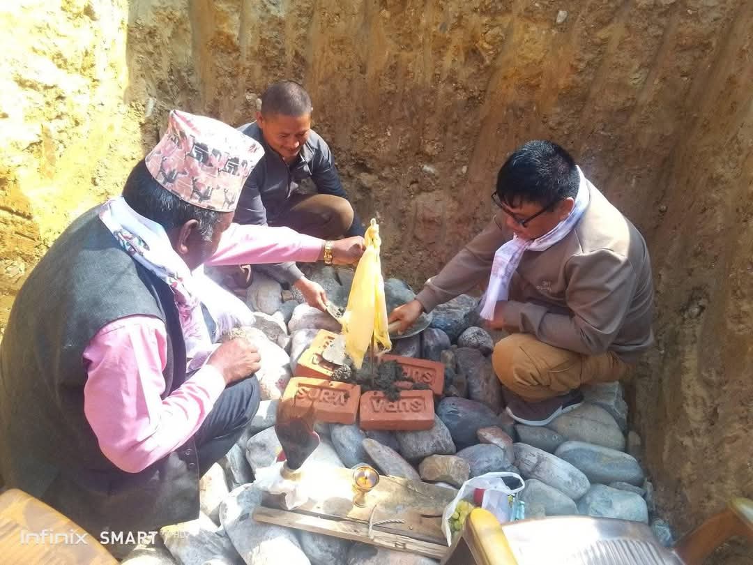 हरिहरपुरगढीको बिकट क्षेत्र कोक्टिमा बिद्यालय भवनको शिलान्यास