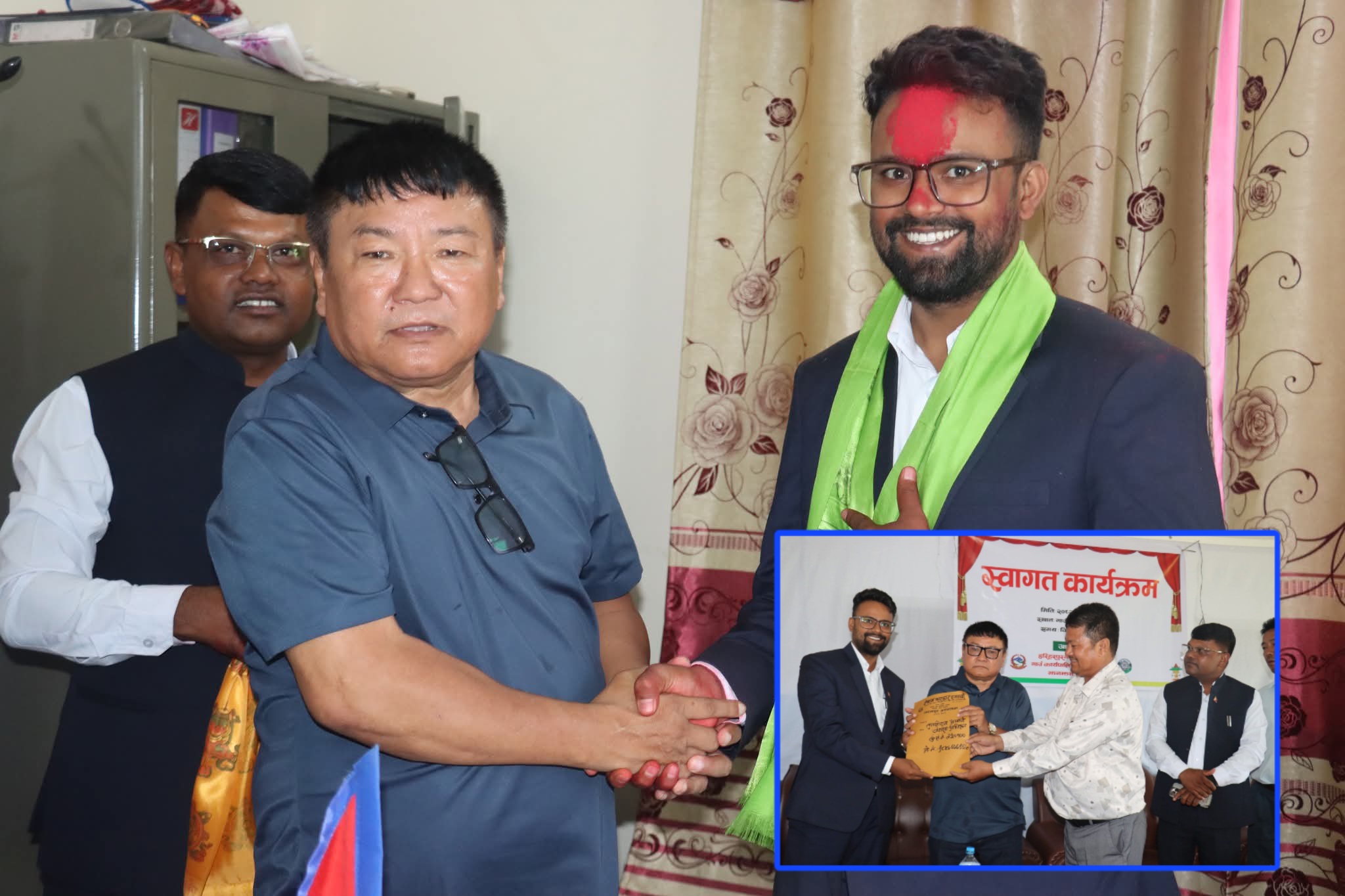 हरिहरपुरगढी गाउँपालिकामा प्रमुख प्रशासकीय अधिकृत आचार्यलाई स्वागत